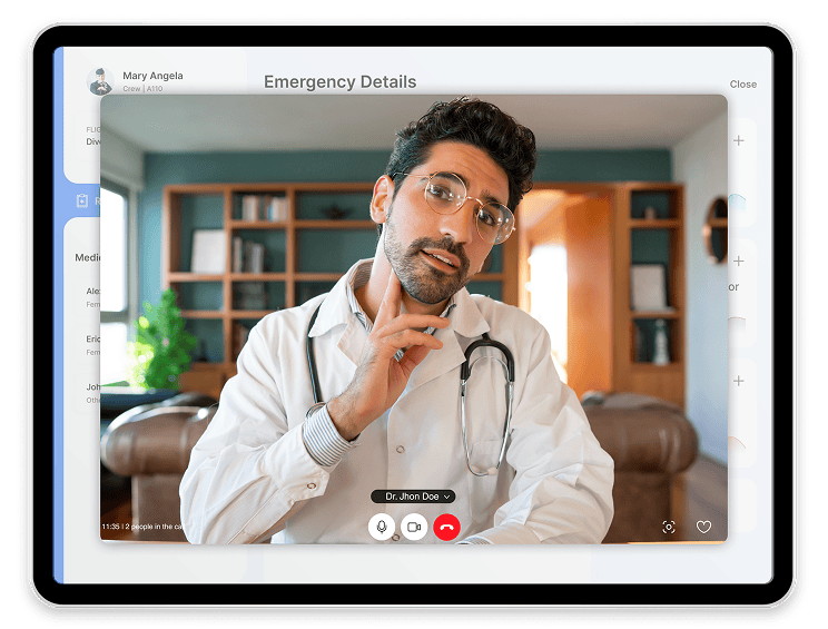 Skali video call screen